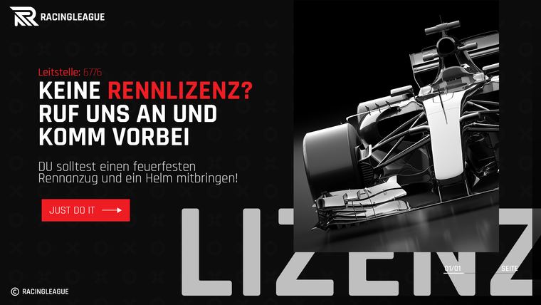 Grafik mit Lizenzinformationen der RacingLeague